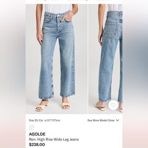 AGOLDE cropped wide leg jeans